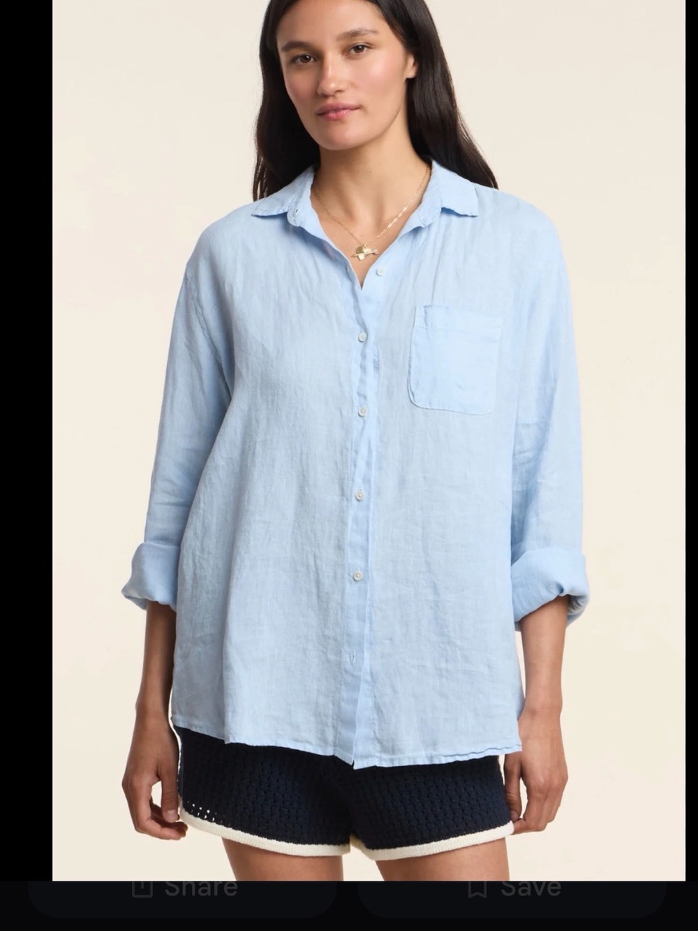 Relaxed Light Blue Linen Button-Down Shirt